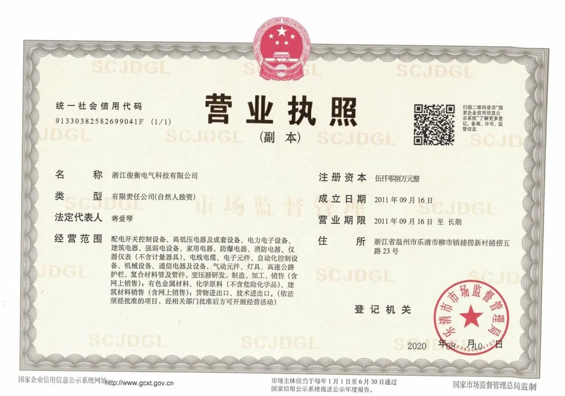 企业营业执照（三证合一）