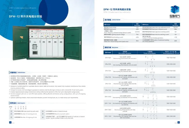 俊衡电气产品图册 第17页 DFW-12带开关电缆分支箱